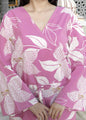 Miravan Women's Pure Cotton Floral Printed Pink V-Neck Waist Tie-Up Playsuit