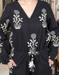 Miravan Women's Pure Cotton Black Waist Tie-Up Back Zip Closure Floral Playsuit