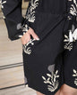 Miravan Women's Pure Cotton Black Waist Tie-Up Back Zip Closure Floral Playsuit