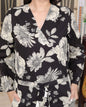 Miravan Women's Pure Cotton Black V Neck Tie-Ups Floral Printed Casual Jumpsuit