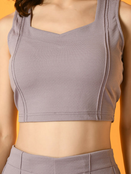 Myshka Women's Lavender Solid Party Top