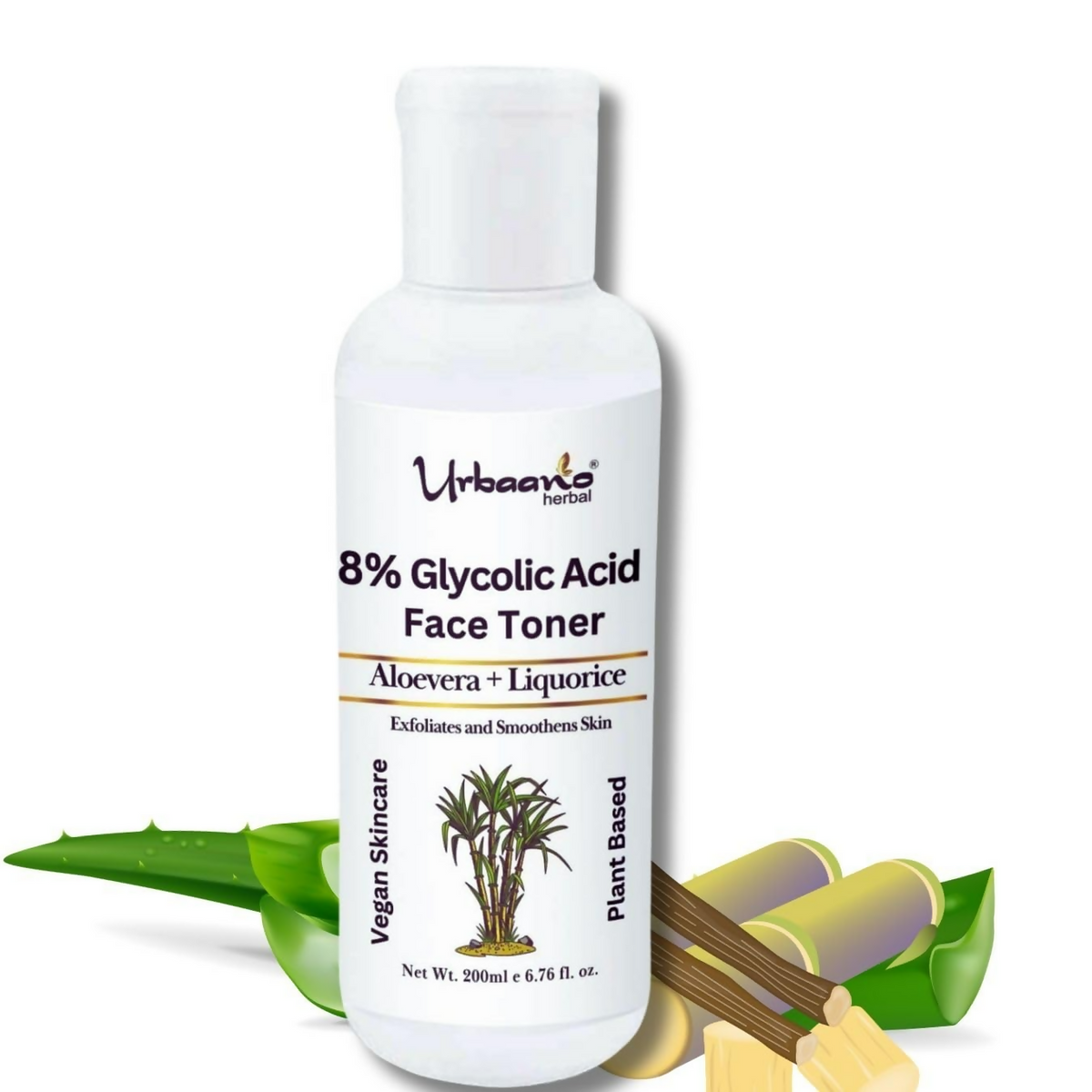 Urbaano Herbal 8% Glycolic Acid Toner For Glowing Skin