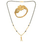 AanyaCentric Gold-Polished Mangalsutra & Ring Set