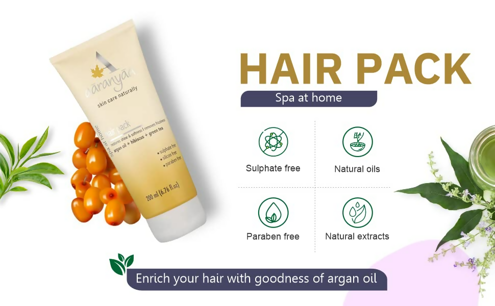 Aaranyaa Hair Pack With Argan Oil For Dry & Frizzy Hair | Deep Conditioning And Hair Fall Control
