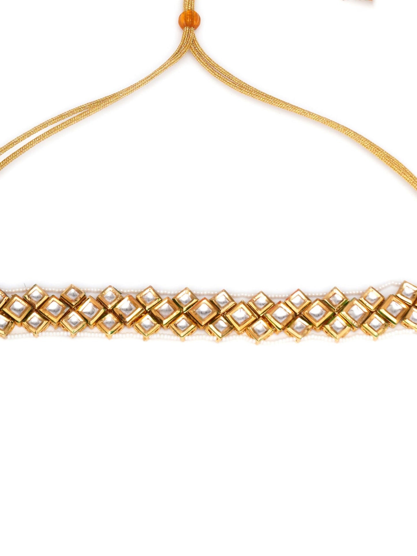 Kundan & Pearl Neckpiece (Gold) - Ruby Raang