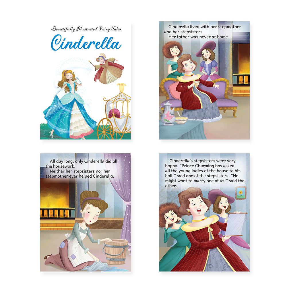 Jolly Kids Beautifully Illustrated Fairy Tales 4 in 1 Books A Set of 2| Ultimate Collection of Bedtime Megical Stories For Children Ages 3-8 Years