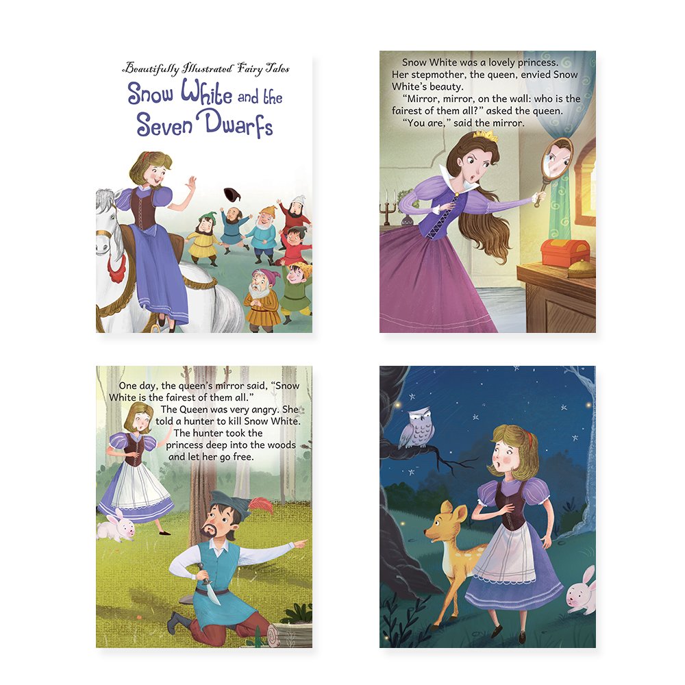 Jolly Kids Beautifully Illustrated Fairy Tales 4 in 1 Books C Set of 2| Ultimate Collection of Bedtime Megical Stories For Children Ages 3-8 Years