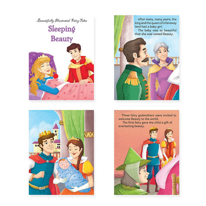 Jolly Kids Beautifully Illustrated Fairy Tales 4 in 1 Books D Set of 2| Ultimate Collection of Bedtime Megical Stories For Children Ages 3-8 Years