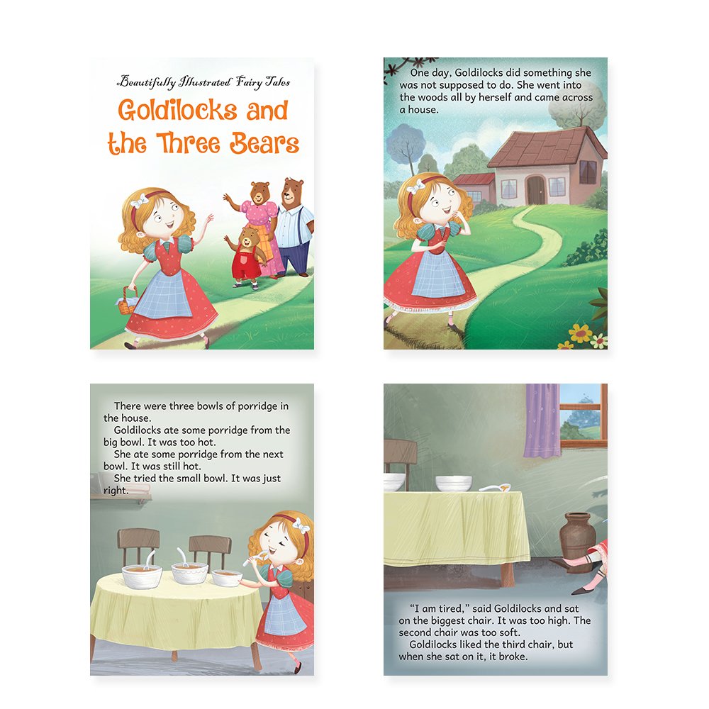 Jolly Kids Beautifully Illustrated Fairy Tales 4 in 1 Books Set of 4| Ultimate Collection of Bedtime Megical Stories For Children Ages 3-8 Years