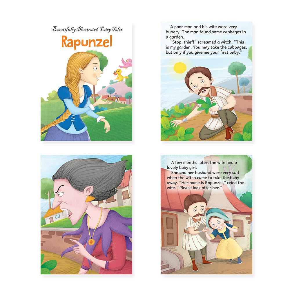 Jolly Kids Beautifully Illustrated Fairy Tales Books B Set of 4 For Kids Ages 3-8 Years| Magical Gift Stories Book