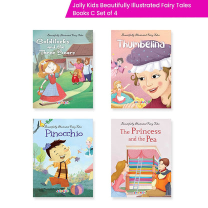 Jolly Kids Beautifully Illustrated Fairy Tales Books C Set of 4 Combo Storytelling Books For Kids Ages 3-8 Years