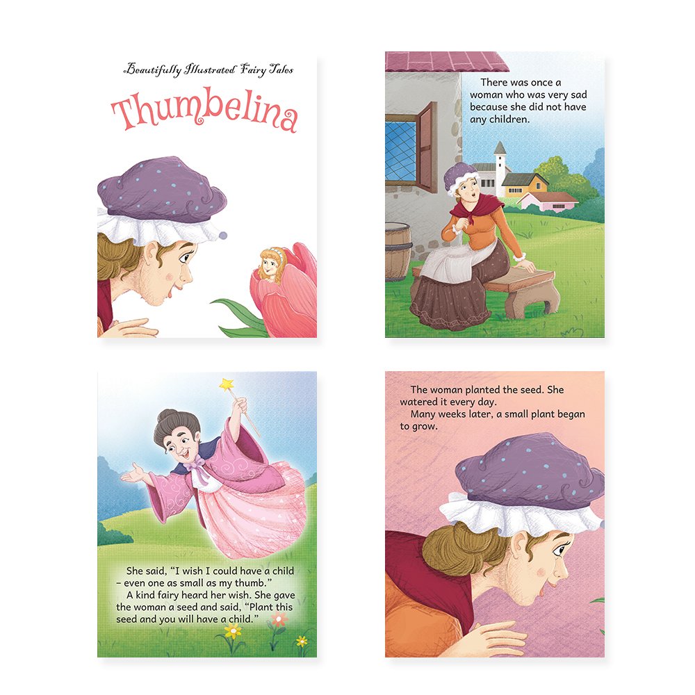 Jolly Kids Beautifully Illustrated Fairy Tales Books C Set of 4 Combo Storytelling Books For Kids Ages 3-8 Years