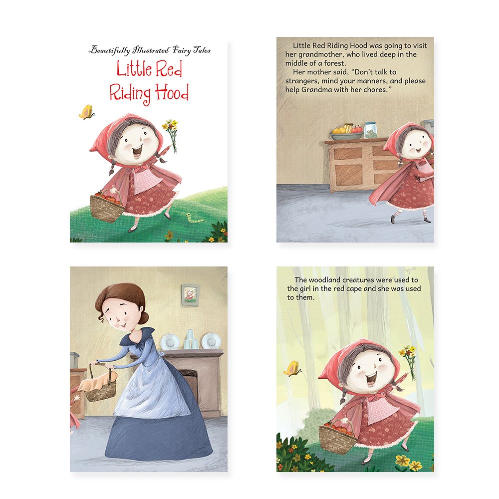 Jolly Kids Beautifully Illustrated Fairy Tales Books D Set of 4 Combo Storytelling Books For Kids Ages 3-8 Years