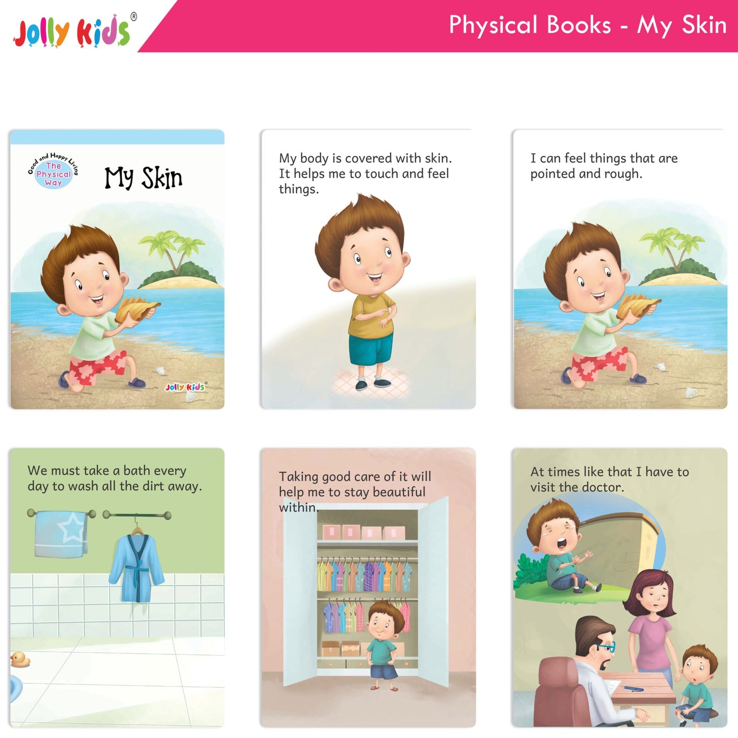 Jolly Kids Good & Happy Living The Physical Way Stories Books Set of 8| Kids learning Physical Health Activity| Ages 3-6 Years