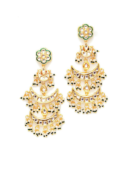 Kundan Earrings (Gold) - Ruby Raang