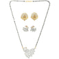 AanyaCentric Gold-Polished Mangalsutra with Pendant, 2 Pair Earrings