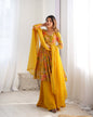 Teeya Creation Yellow Color Faux Georgette Kediya Style Fully Stitched Printed Kediya