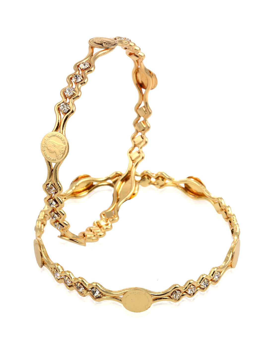 Gold-Polished Alloy Goddess Laxmi Bangle Set - The Pari