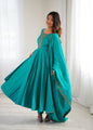 Lehenga Mart Designer Anarkali Suit Ready To Wear Kurta Pant With Dupatta For Women-Rama Green