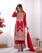 Lehenga Mart Designer Kurta Pant Dupatta - red