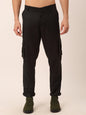 Jainish Men's Casual Cotton Solid Cargo Pants ( KGP 154 Black )