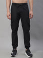 Jainish Men's Casual Cotton Solid Cargo Pants - Black