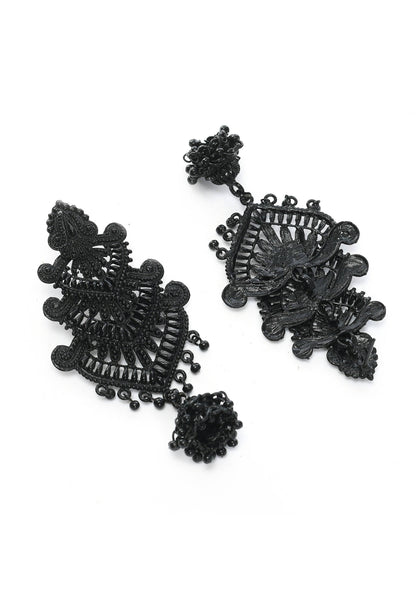 Mominos Fashion Johar Kamal Latest Design Black Color Earrings