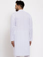 Jompers Men White Embroidered Kurta Only