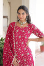 Lehenga Mart Premium Readymade Kurti Sharara With Dupatta Set For Women-Pink