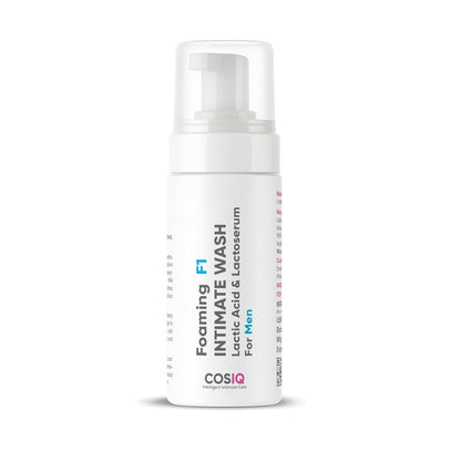 Cos-IQ Foaming F1 Intimate Wash For Men, Hygiene Wash with Lactic Acid & Lactoserum