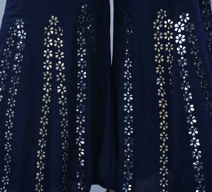 Mominos Fashion Navy Blue Mirror Palazzo