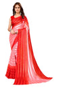 Vamika Georgette Satin Red Desinger Satin Patta Saree