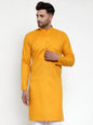 Jompers Men Mustard Yellow & White Solid Kurta Only