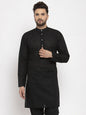 Jompers Men Black Chikan Kurta Only