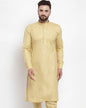 Jompers Men Beige Solid Kurta Only