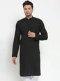 Jompers Men's Black Cotton Solid Kurta Only