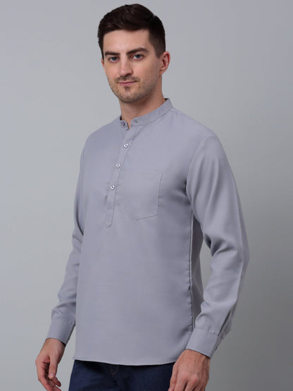 Jompers Men's Black Solid Short Kurta
