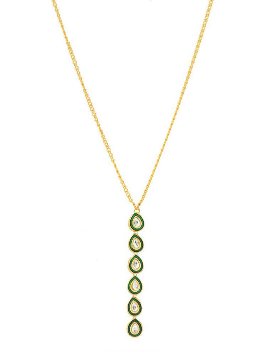 Green Meenakari Kundan Necklace - Ruby Raang