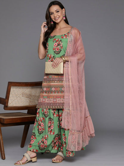 Ahalyaa Women's Traditional wear Kurta Set - Green