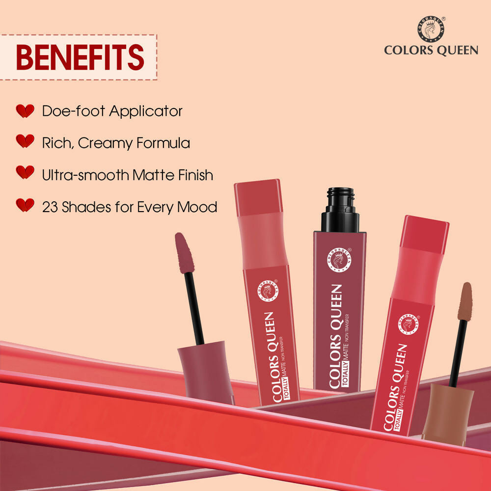 Colors Queen Totally Matte Liquid Lipstick - Pinky Spice