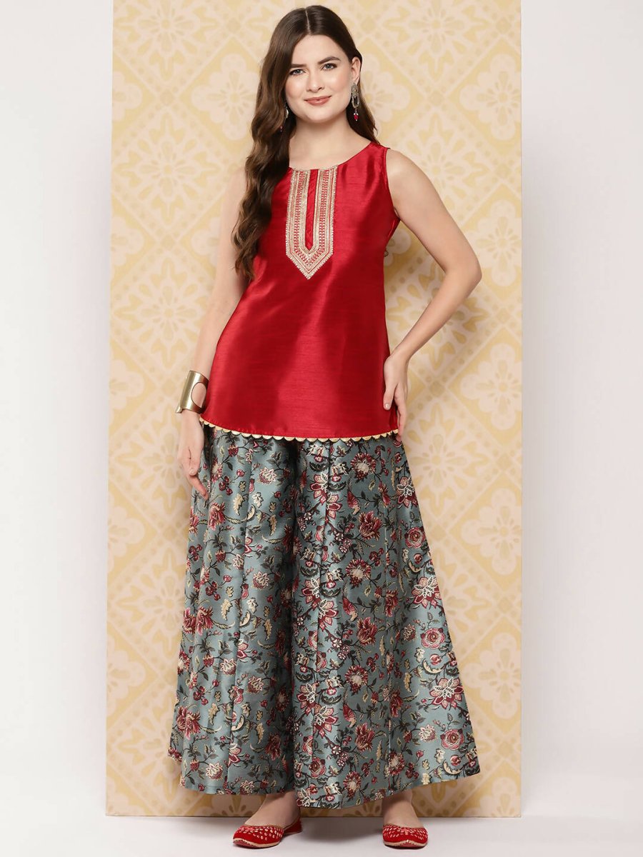 Ahalyaa Women's Traditional Wear Co-ods - Red