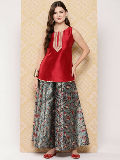 Ahalyaa Women's Traditional Wear Co-ods - Red