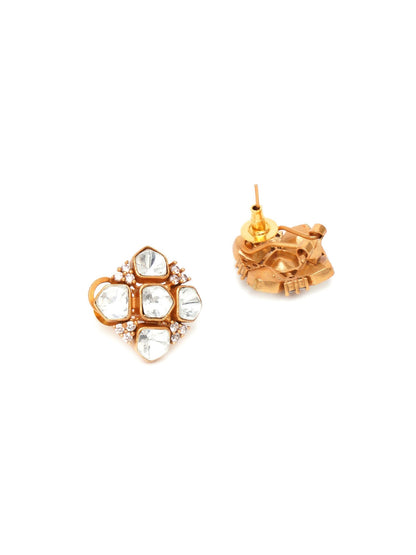 Kundan Studs (Gold) - Ruby Raang