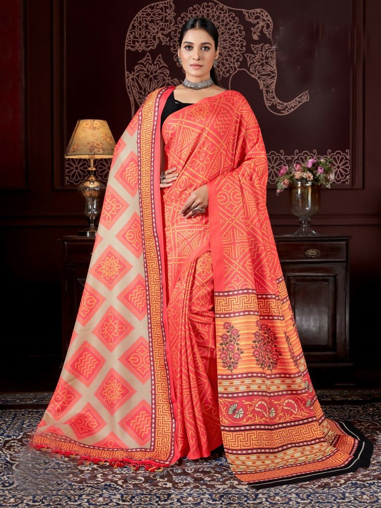Aayaa Designer Winter Collection Printed Saree With Shawl - Multi Color