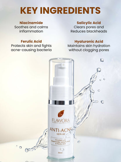 Flawora Set of Anti-Grey Hair Serum and Anti Acne Serum
