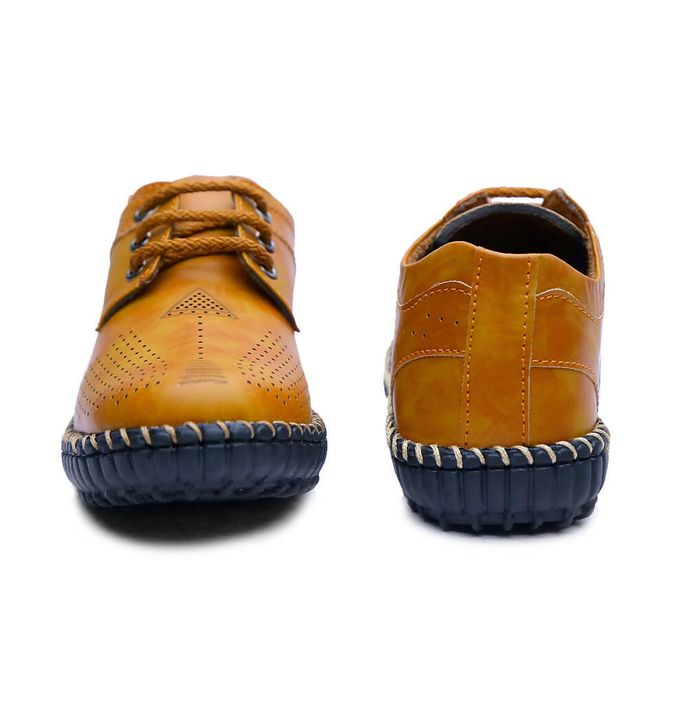 Tiny Bugs Boys Casual Lace Up Shoes - Tan