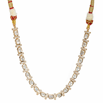 Kundan and American Diamond Neckpiece (Gold) - Ruby Raang
