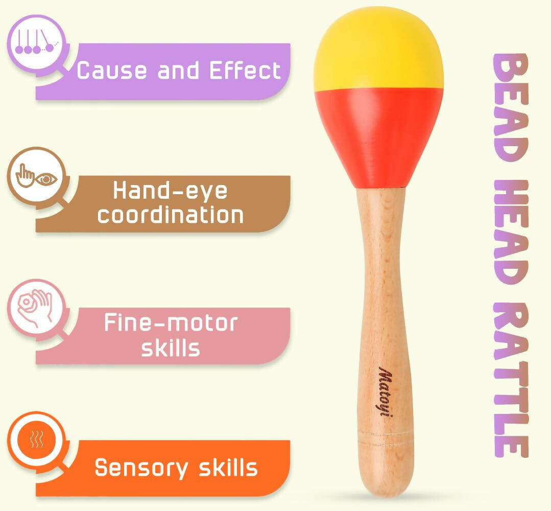 Matoyi Wooden Baby Bead Rattle