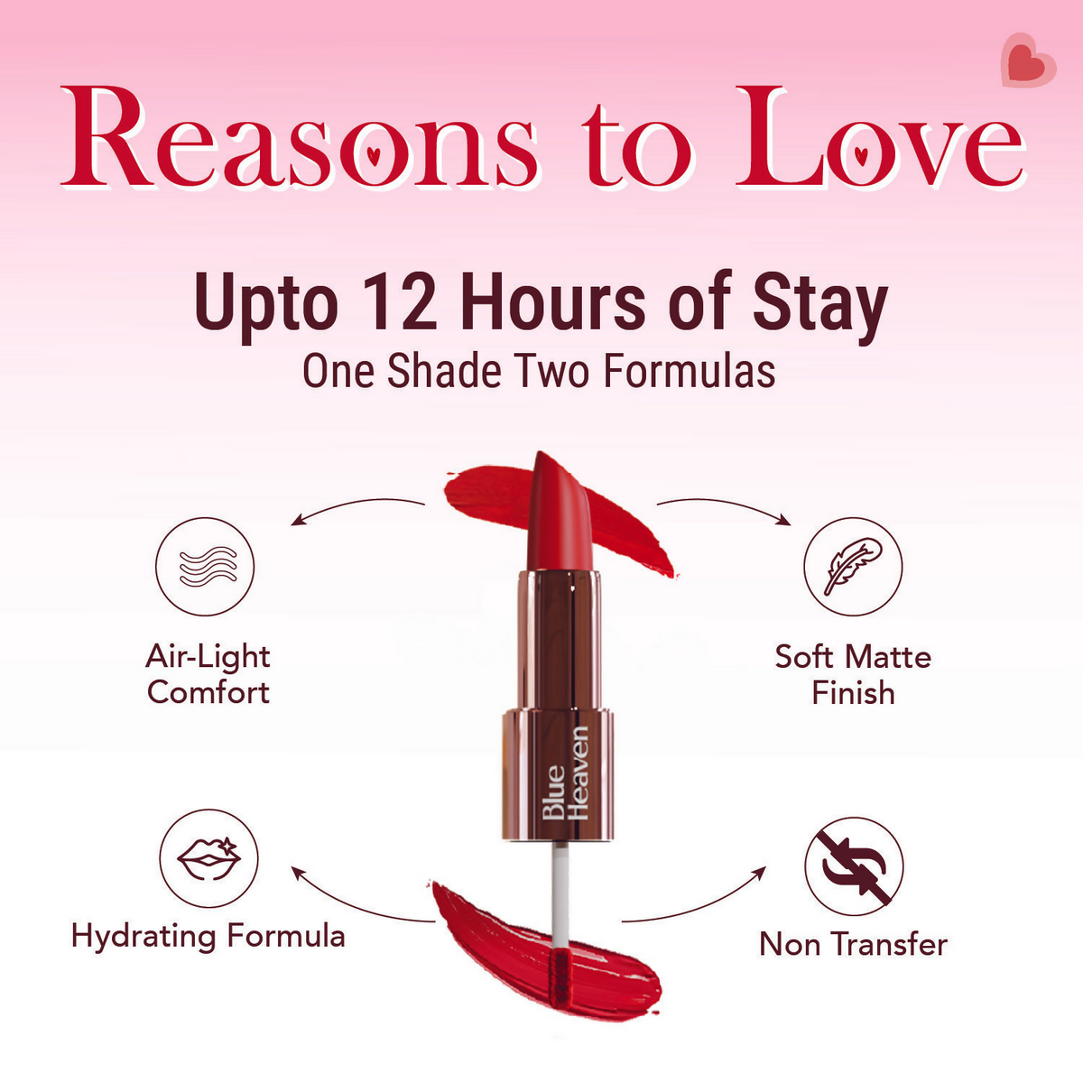 Blue Heaven Love Duo 2 In 1 Dual Sided Lipstick - 03