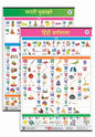 Jumbo Set of 2 Early Learning Charts contains Alphabets & Numbers in Hindi & Marathi for kids